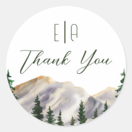 Elegante Wasserfarbe Rustikale Hochzeiten Runder Aufkleber