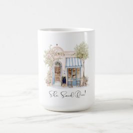 Elegante Wasserfarbe sagte sie Oui Pink Blume Brid Kaffeetasse