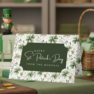 Elegante Wasserfarbe-Shamrocks Frohes St. Patrick’ Karte