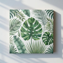 Elegante Wasserfarbe Tropische grüne botanische Fl