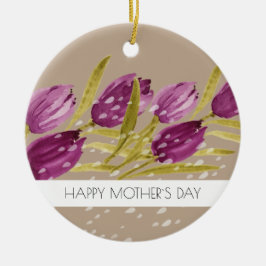 Elegante Wasserfarbe Tulip Blume Beruflich Keramik Ornament