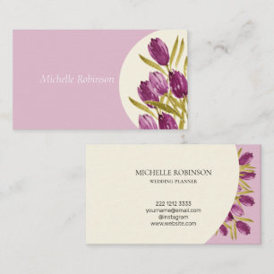 Elegante Wasserfarbe Tulip Blume Beruflich Visitenkarte