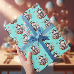 Elegante Wasserfarbe Viktorianisch Ostern Sonnige Geschenkpapier