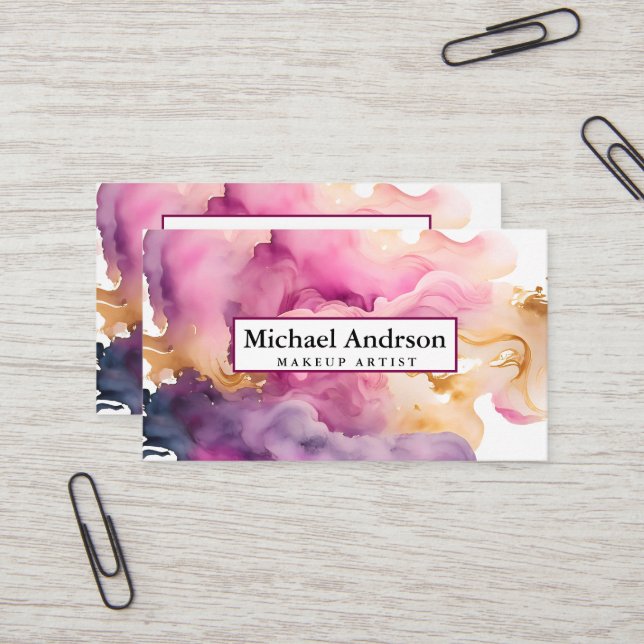 Elegante Wasserfarbe Visitenkarte (Vorderseite/Rückseite Beispiel)