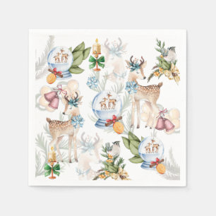 Elegante Wasserfarbe Weihnachten Serviette