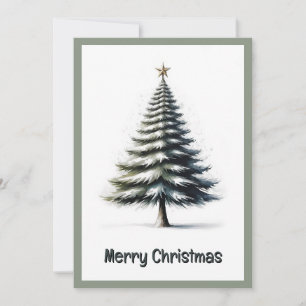 Elegante Wasserfarbe Weihnachtsbaum außerhalb des Feiertagskarte