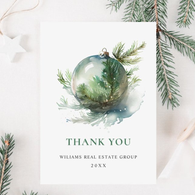 Elegante Wasserfarbe Weihnachtsfeiertag Dankeskarte (Von Creator hochgeladen)