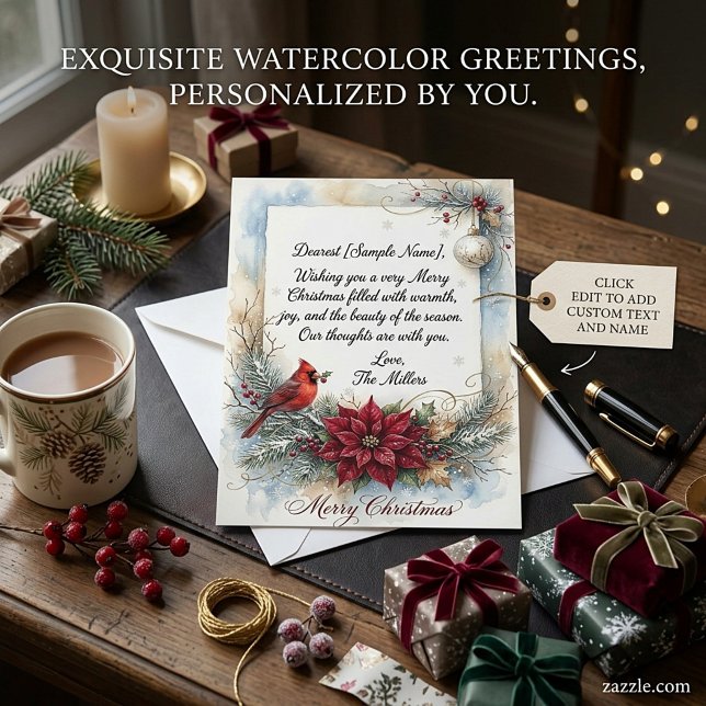 Elegante Wasserfarbe Weihnachtskorrespondenz (Von Creator hochgeladen)