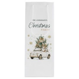 Elegante Wasserfarbe Weihnachtsmann-Weihnachtsfeie Geschenktüte Für Weinflaschen