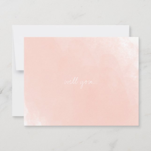 Elegante Wasserfarbe wird meine Trauzeugin sein Einladung (Vorderseite)