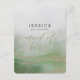 Elegante Wasserfarbe wirst du meine Trauzeugin sei Einladung
