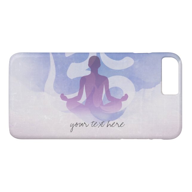 Elegante Wasserfarbe Yoga Meditation Pose Om Symbo Case-Mate iPhone Hülle (Rückseite (Horizontal))