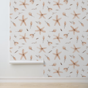 Elegante Wasserfarben Blume & Buds Tapete