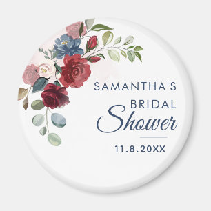 Elegante Wasserfarben-Blumen-Brautparty Magnet