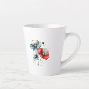 Elegante Wasserfarben-Blumen-Latte-Macchiato-Tasse Milchtasse