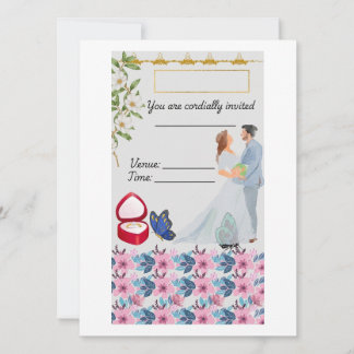 Elegante Wasserfarben-Blumenhochzeits-Einladung -  Save The Date