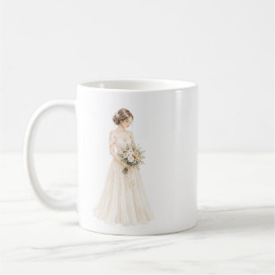 Elegante Wasserfarben-Braut-Illustration Kaffeetasse