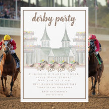 Elegante Wasserfarben-Derbyparty-Rennpferde