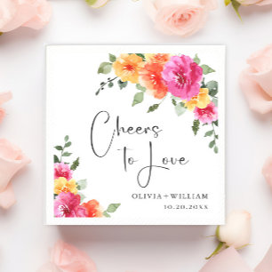 Elegante Wasserfarben Festliche Blume Hochzeit Serviette