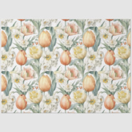 Elegante Wasserfarben Frühlingsblumen Seidenpapier