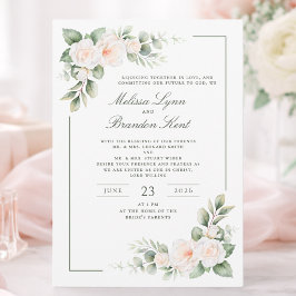 Elegante Wasserfarben-Hochzeit mit Salbeigrün und Einladung