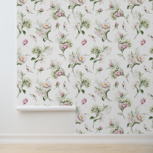 Elegante Wasserfarben Peonies Vintag Tapete