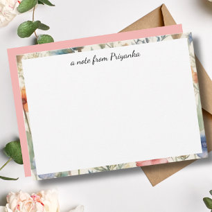 Elegante Wasserfarben Personalisiert Mitteilungskarte