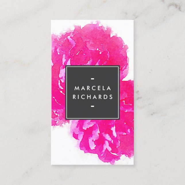 Elegante Wasserfarben - Rosa Erdnüsse II Visitenkarte (Vorderseite)