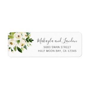Elegante Wasserfarben-Rosen Hochzeit-Rücksendeadre