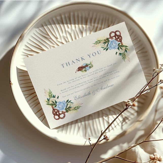 Elegante Wasserfarben Schöne Hochzeit Dankeskarte (Von Creator hochgeladen)