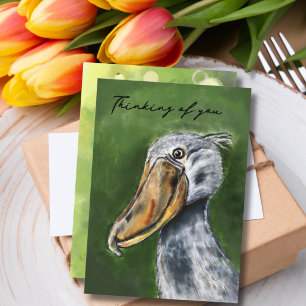 Elegante Wasserfarben-Storch-Denk-an-dich-Karte Feiertagskarte