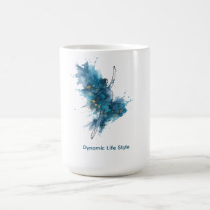 Elegante Wasserfarben-Tänzerin & Gold-Ginkgo-Zen-K Kaffeetasse