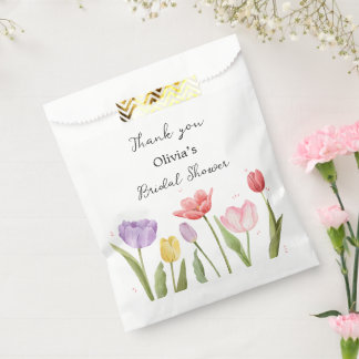 Elegante Wasserfarben-Tulpen-Brautparty Geschenktütchen