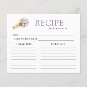 Elegante Wasserfarben-Tulpen-Brautparty-Rezeptkart