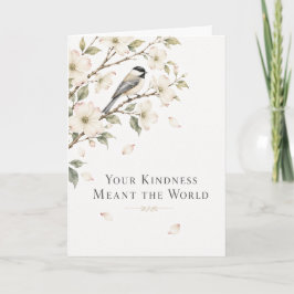 Elegante Wasserfarben-Vogel-Dankeskarten Karte