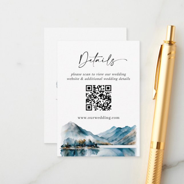 Elegante Wasserfarben - Wald Details Begleitkarte (Vorderseite/Rückseite Beispiel)