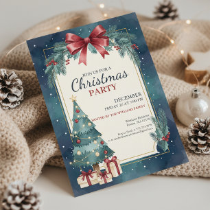 Elegante Wasserfarben-Weihnachtsfeier-Einladung Einladung