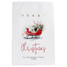 Elegante Wasserfarben-Weihnachtsschlitten