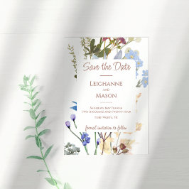 Elegante Wasserfarben-Wildblume Save the Date