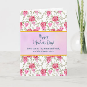 Elegante Wasserfarbenflora zum Muttertag des Glück Einladung