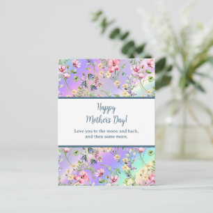 Elegante Wasserfarbenflora zum Muttertag des Glück Einladungspostkarte