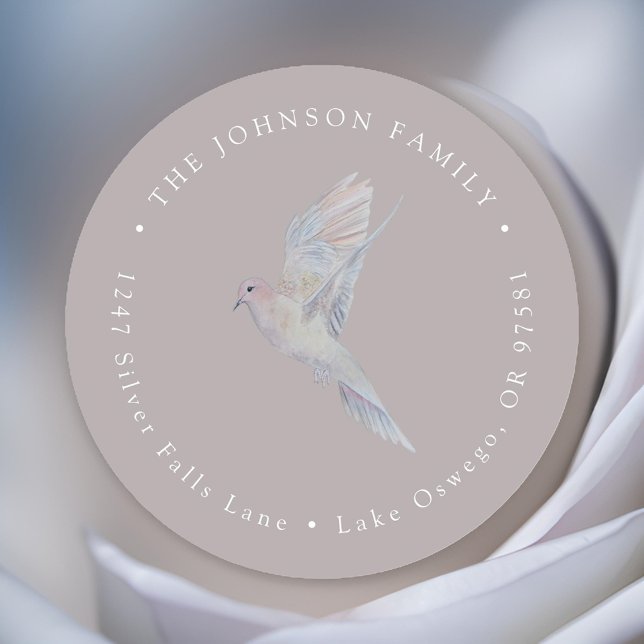 Elegante Wasserfarbenfrohe Rücksendeadresse Runder Aufkleber (Von Creator hochgeladen)