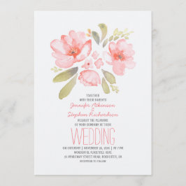 Elegante Wasserfarbenhochzeit Einladungen