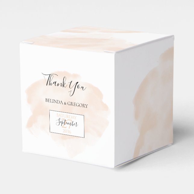 Elegante Wasserfarbenhochzeit Geschenkschachtel (Vorderseite)