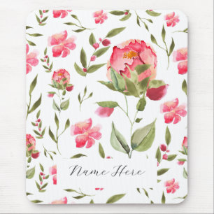 Elegante Wasserfarbenpeony Botanisch Mousepad