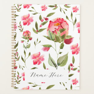 Elegante Wasserfarbenpeony Botanisch Planer