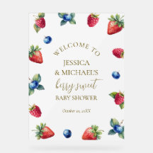 Elegante Watercolor Berry Sweet Baby Shower Willko