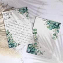 Elegante Watercolor-Blätter RSVP-Karte