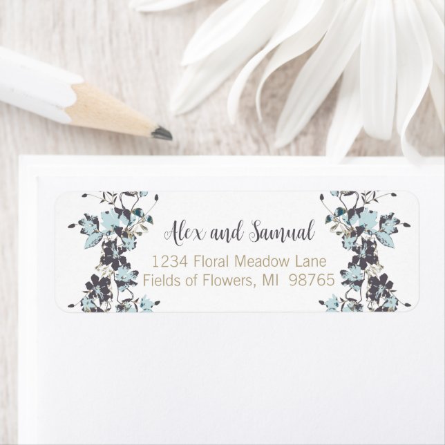 Elegante Watercolor Blue Blumen (Insitu)