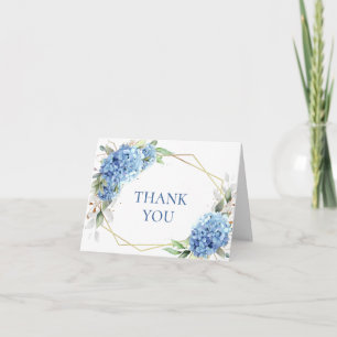 Elegante Watercolor Blue Hydrangea Blume Einfach Dankeskarte